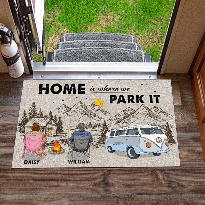 GeckoCustom Home Is Where You Park It Camping Doormat K228 889631