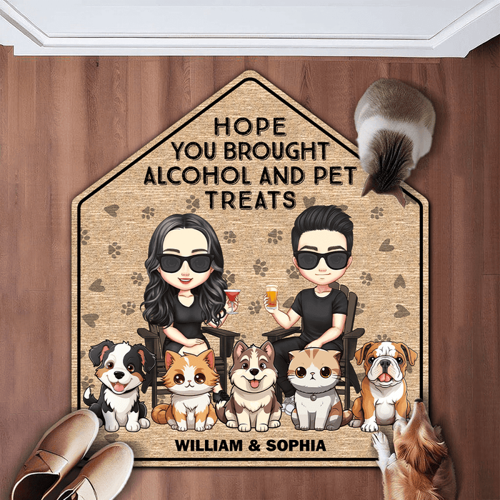 GeckoCustom Hope You Brought Alcohol And Dog Cat Treats Custom Shape Doormat Personalized Gift TA29 890206