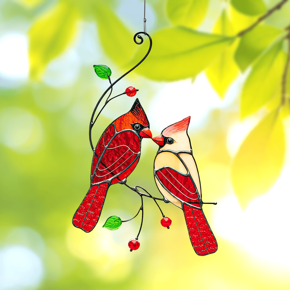 GeckoCustom Humming Bird Stained Glass Window Hangings Christmas Memorial Suncatcher HO82 893180 4 inches x 6.4 inches