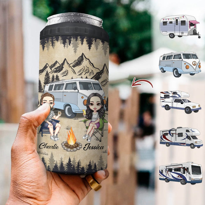 GeckoCustom Husband And Wife Camping Partners For Life 4 In 1 Can Cooler Tumbler Personalized Gift K228 889524 16oz