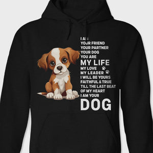 GeckoCustom I Am Your Friend And Your Dog Shirt T368 889623 Pullover Hoodie / Black Colour / S