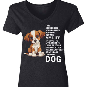 GeckoCustom I Am Your Friend And Your Dog Shirt T368 889623 Women V-neck / V Black / S