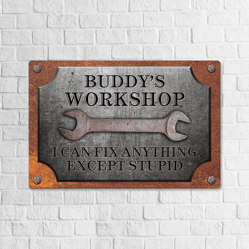 GeckoCustom I Can Fix Anything Except Stupid Car Metal Sign TA29 888704 8” x 12” / Aluminum with Powder-Coated