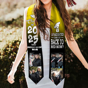 GeckoCustom I Graduated Can I Go Back To Bed Now Graduation Gift Stoles 892291 6x72 inch