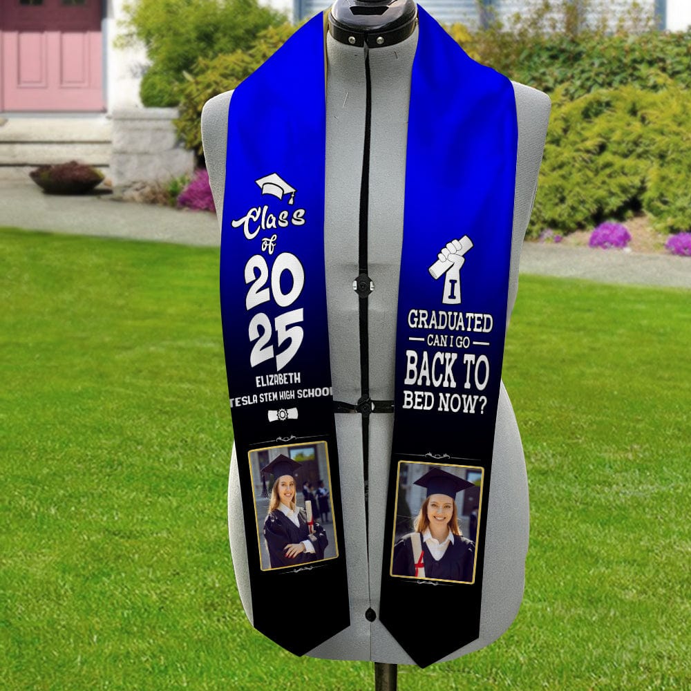 GeckoCustom I Graduated Can I Go Back To Bed Now Graduation Gift Stoles 892291 6x72 inch