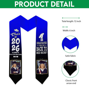 GeckoCustom I Graduated Can I Go Back To Bed Now Graduation Gift Stoles 892291 6x72 inch