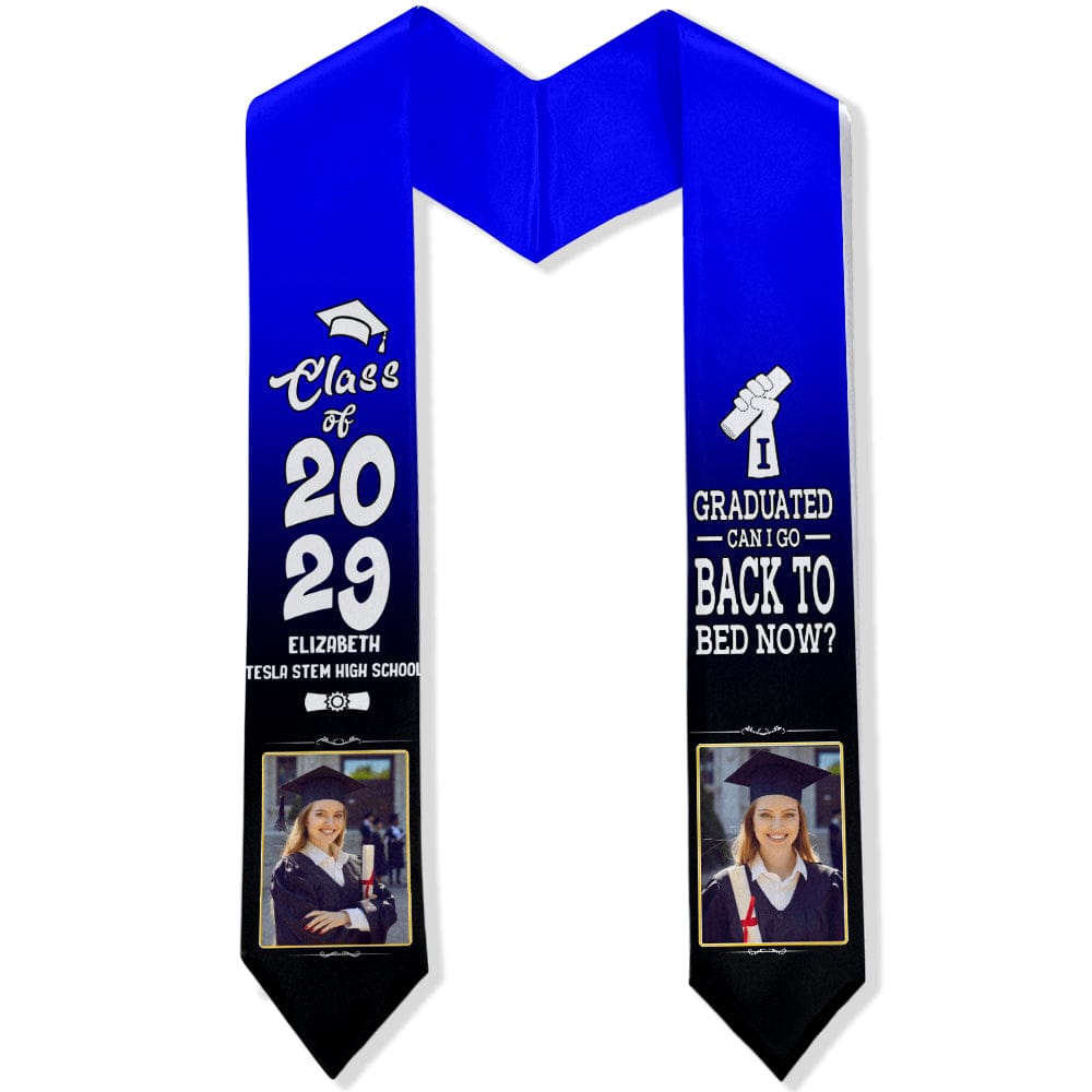 GeckoCustom I Graduated Can I Go Back To Bed Now Graduation Gift Stoles 892291 6x72 inch