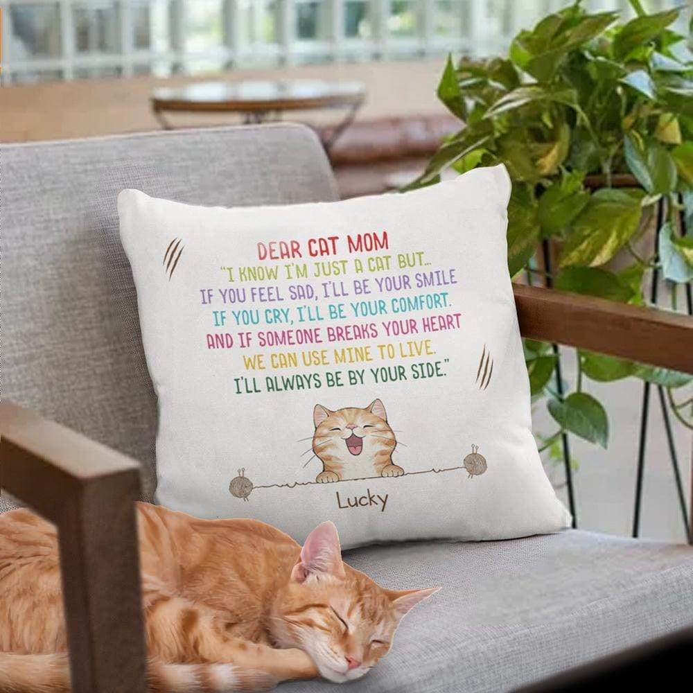 GeckoCustom I know I'm Just A Cat But If You Feel Sad I'll Be Your Smile Cat Pillow HN590