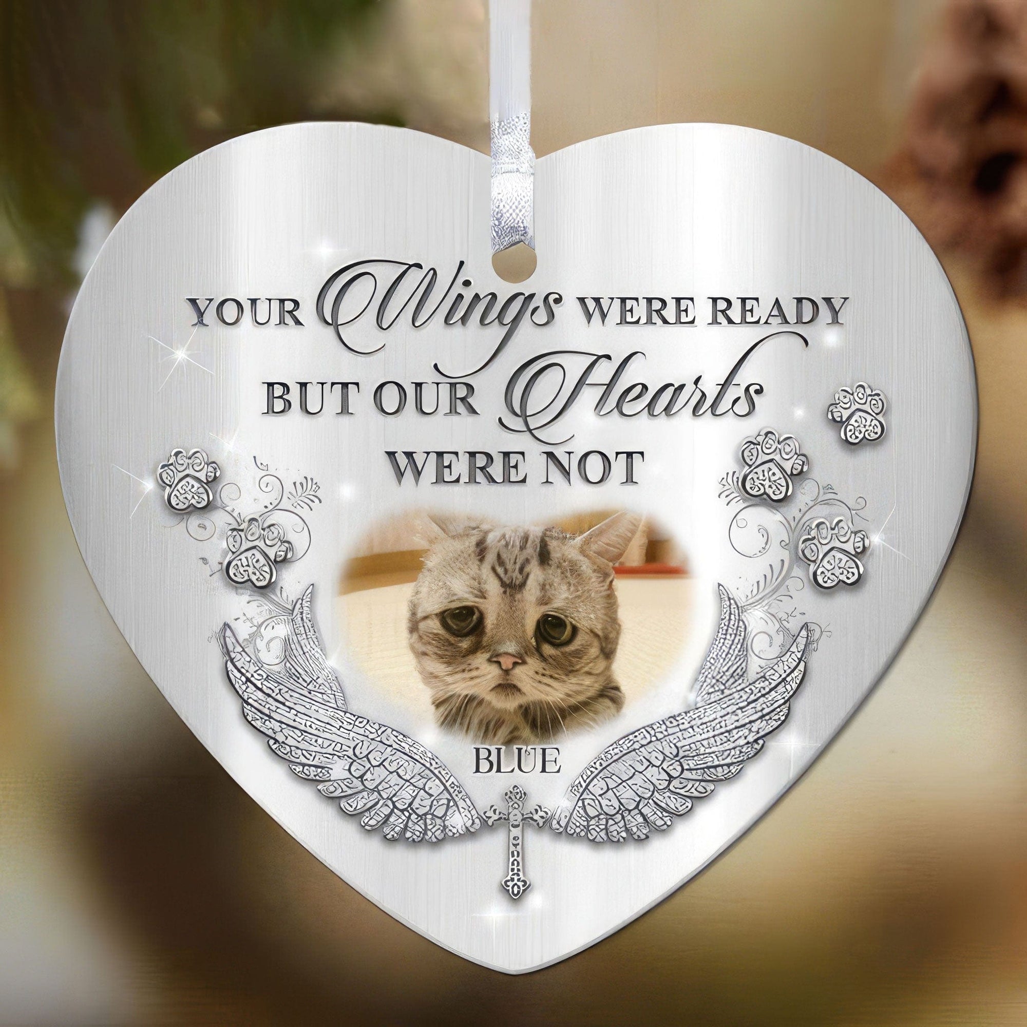 GeckoCustom I'll Hold You In My Heart Pet Heart Ornament, Custom Quotes & Photo Ornament HN590 Pack 1 Heart