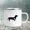 GeckoCustom I Love Dachshunds Printed Enamel Mug Creative Glass Coffee Drinks Dessert Milk Cup Glass Vintage Heatable Handle Drinkware Gifts