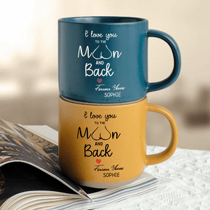 GeckoCustom I Love You To The Moon And Back Personalized Pottery Mug Gift For Boyfriend Girlfriend LM32 895096 12oz