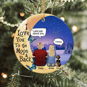 GeckoCustom I Love You To The Moon & Back Memorial Dog Personalized Gift Ceramic Ornament HA75 891214