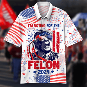 GeckoCustom I'm Voting For The Felon 2024 Personalized Gift Polo Shirt HA75 890838
