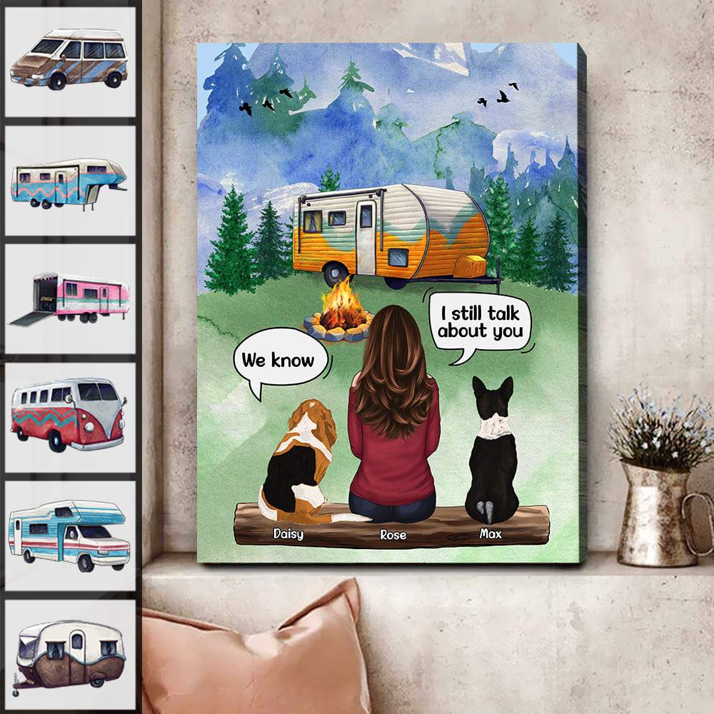 GeckoCustom I Still Talk About You Dog Canvas, Dog Lover Gift, Memorial Gifts HN590 24 x 36 Inch / Satin Finish: Cotton & Polyester