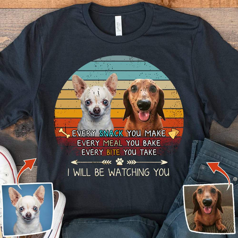 GeckoCustom I will be watching you, Vintage Retro upload photo, Custom Photo Shirt HN590