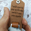 GeckoCustom I Will Carry You With Me Memorial Vintage Leather Photo Keychain C243