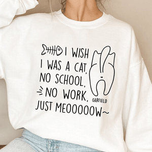 GeckoCustom I Wish I Was A Cat No School No Work Just Meooow Shirt Personalized Gift T286 889788