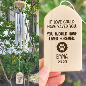 GeckoCustom If Love Could Have Saved You Memorial Wind Chimes Personalized Gift N369 889979 Natural - Black Text
