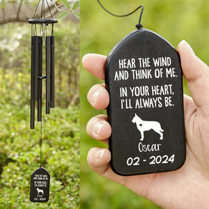 GeckoCustom In Your Heart I'll Always Be Dog Memorial Wind Chimes Personalized Gifts TA29 889877