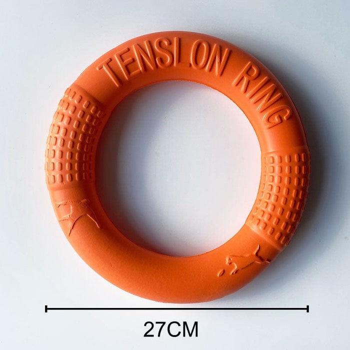 GeckoCustom Interactive Training Ring Puller Resistant Flying Discs Bite Ring Toy For Dog Orange-27CM