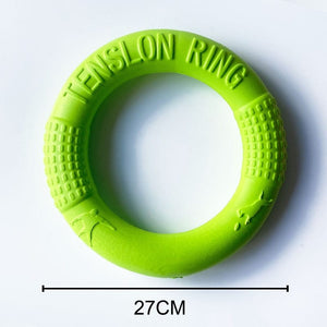 GeckoCustom Interactive Training Ring Puller Resistant Flying Discs Bite Ring Toy For Dog Green-27CM