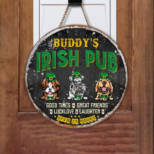 GeckoCustom Irish Pub St.Patrick's Day Dog Wooden Door Sign HN590 12 inch