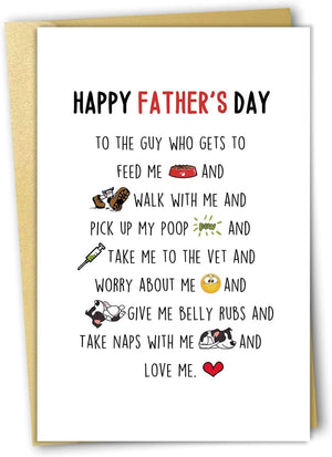 GeckoCustom Joke Fathers Day Card for Dad, Birthday Card for Dad, Emergency Extra Funny Joker Greeting Card for the Father'S Day Gifts, Variety Joke Card for Father, Fathers Day Card from Daughter Dog Dad Card