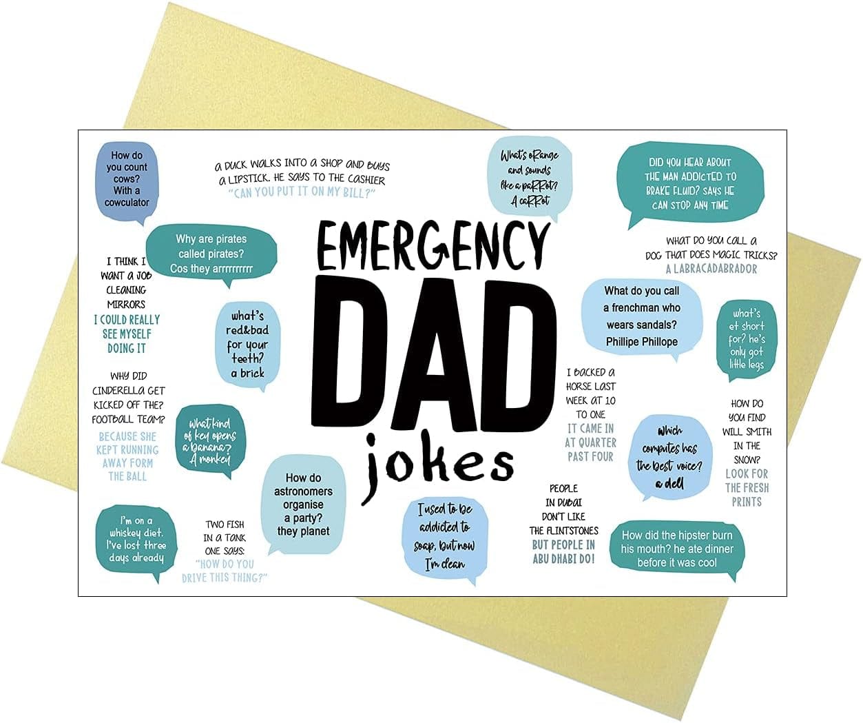 GeckoCustom Joke Fathers Day Card for Dad, Birthday Card for Dad, Emergency Extra Funny Joker Greeting Card for the Father'S Day Gifts, Variety Joke Card for Father, Fathers Day Card from Daughter Joke Emergency