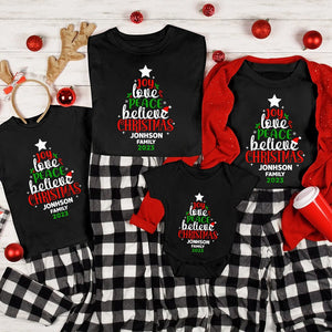 GeckoCustom Joy Love Peace Believe Christmas Family Tees Personalized Gift N304 889940