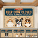 GeckoCustom Keep Door Closed Pet Doormat Personalized Gift TA29 890076