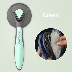 GeckoCustom Kimpets Cat Comb Dog Hair Remover Brush Pet Grooming Slicker Needle Comb Removes Tangled Self Cleaning Pet Supplies Accessories Green