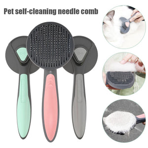 GeckoCustom Kimpets Cat Comb Dog Hair Remover Brush Pet Grooming Slicker Needle Comb Removes Tangled Self Cleaning Pet Supplies Accessories