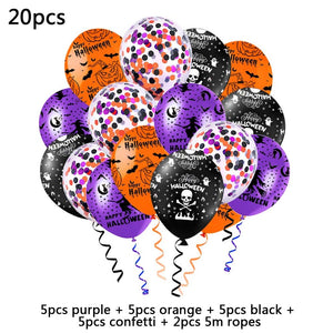 GeckoCustom Large Inflatable Ghost Tree Pumpkin Witch Balloons Halloween Spider Bat Mummy Balloon Scary Halloween Party Decoration Kids Toy 20pcs / Other