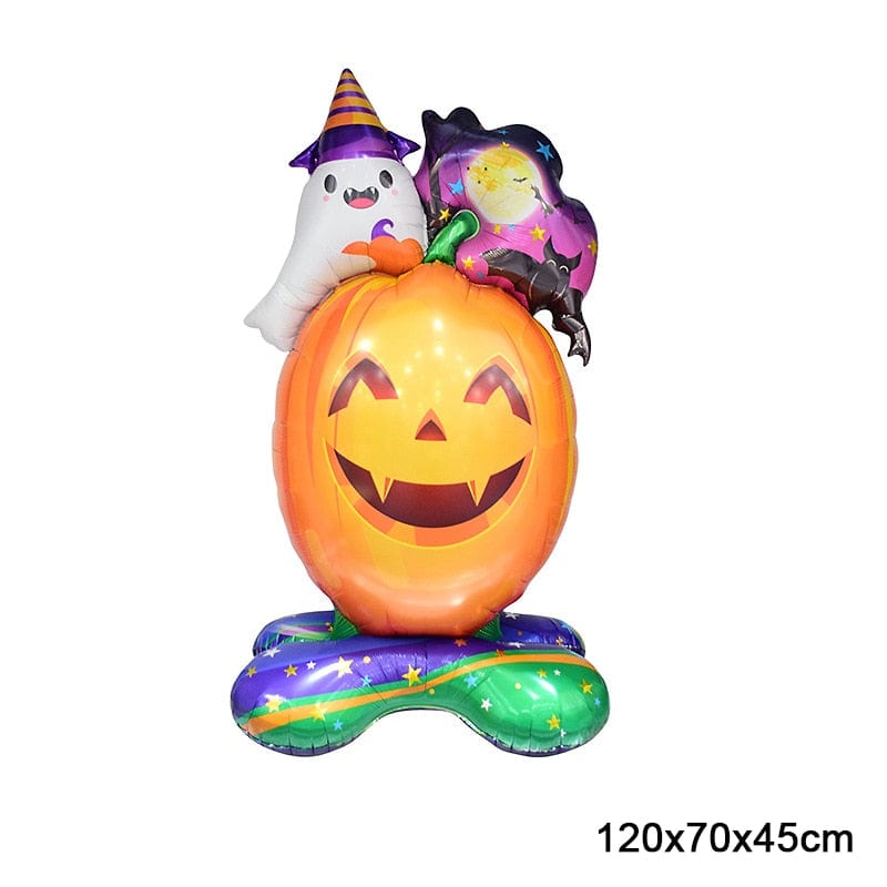 GeckoCustom Large Inflatable Ghost Tree Pumpkin Witch Balloons Halloween Spider Bat Mummy Balloon Scary Halloween Party Decoration Kids Toy iridescent / Other