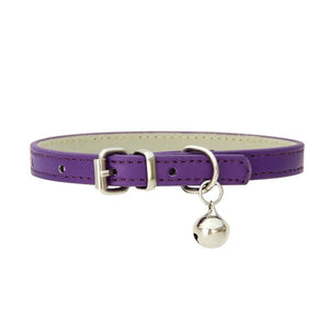 GeckoCustom Leather Small Dog Cat Collar with Bell as picture14 / XS