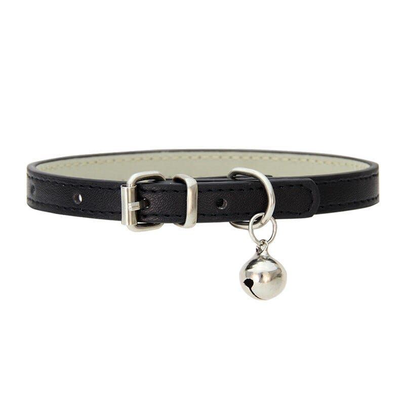 GeckoCustom Leather Small Dog Cat Collar with Bell as picture10 / XS