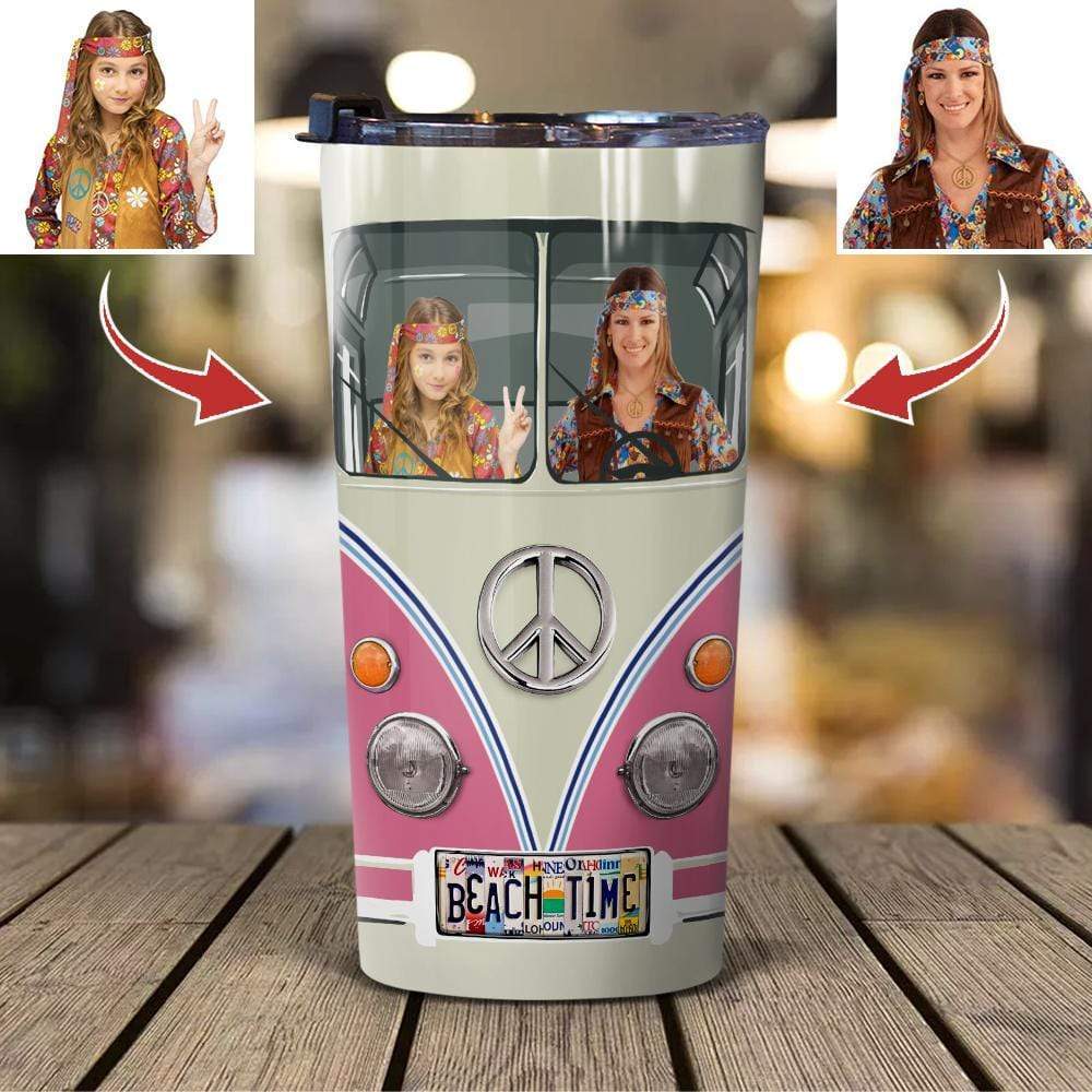 GeckoCustom Licensed Plate Vintage Hippie Dog Tumbler HN590 20 oz
