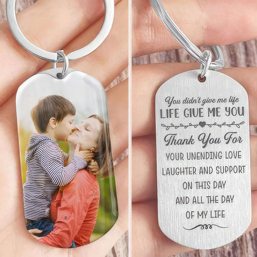 GeckoCustom Life Give Me You Step Mother Family Metal Keychain HN590 No Gift box