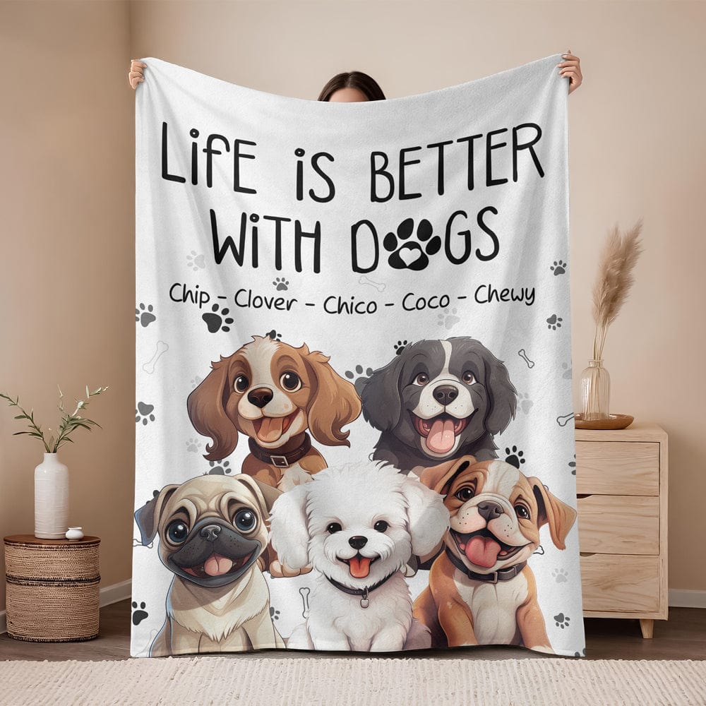 GeckoCustom Life Is Better With Dog Blanket For Dog Lover TH10 892435
