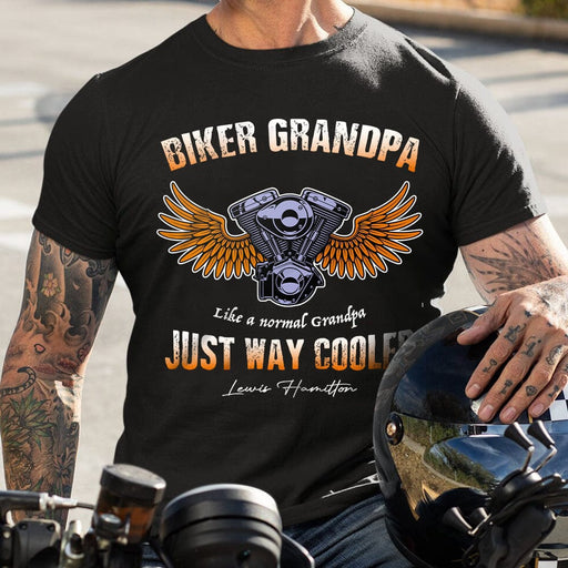 GeckoCustom Life Is Normal Grandpa Just Way Cooler Biker Shirt, HN590
