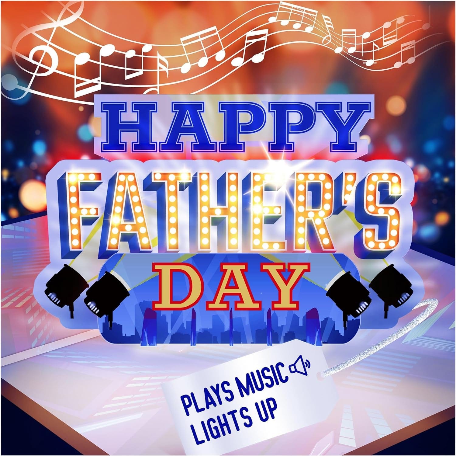 Lights & Music Pop up Fathers Day Card, Plays 'All Star' Song, Happy F ...