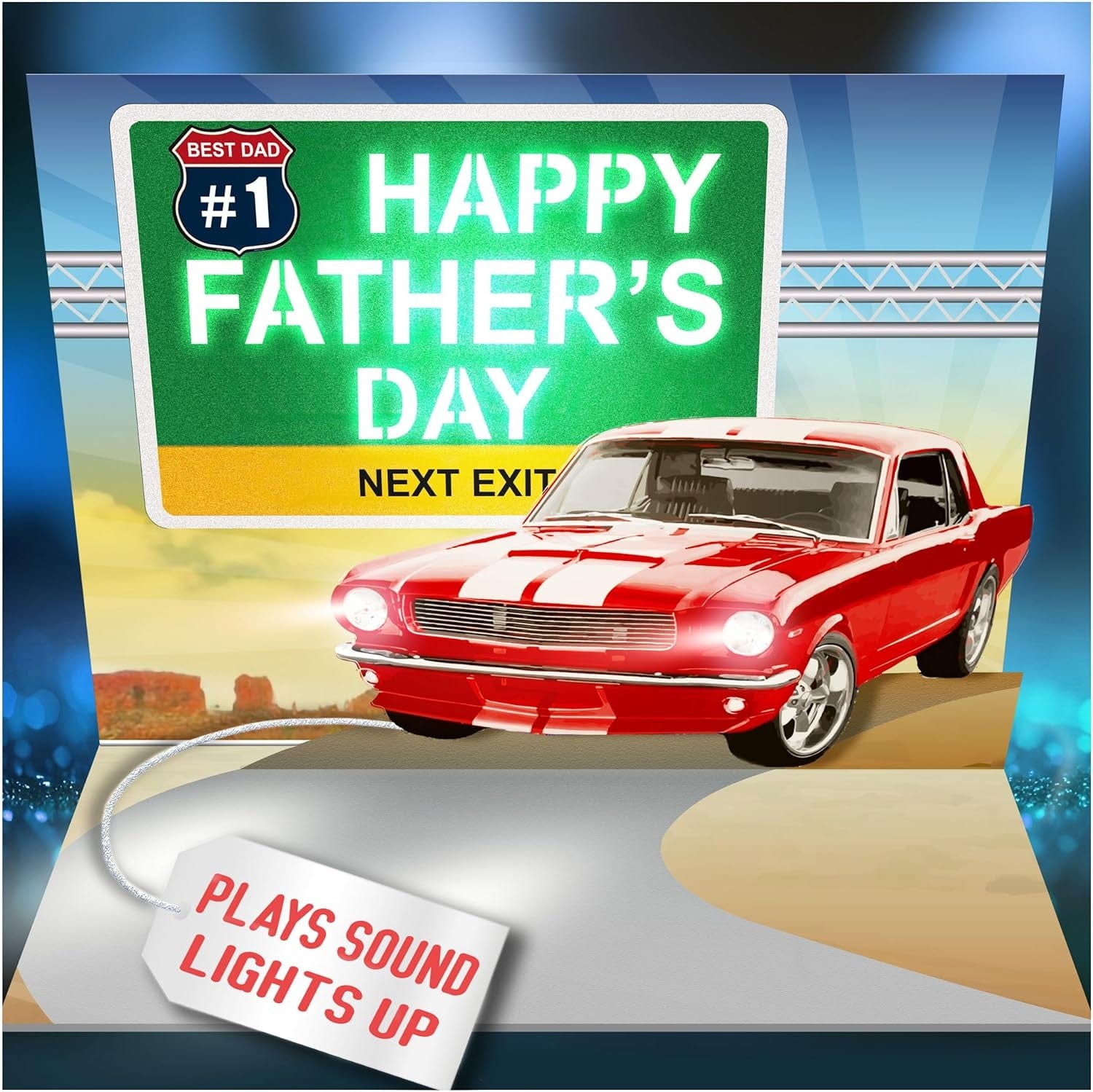 Lights & Music Pop up Fathers Day Card, Plays 'All Star' Song, Happy F ...