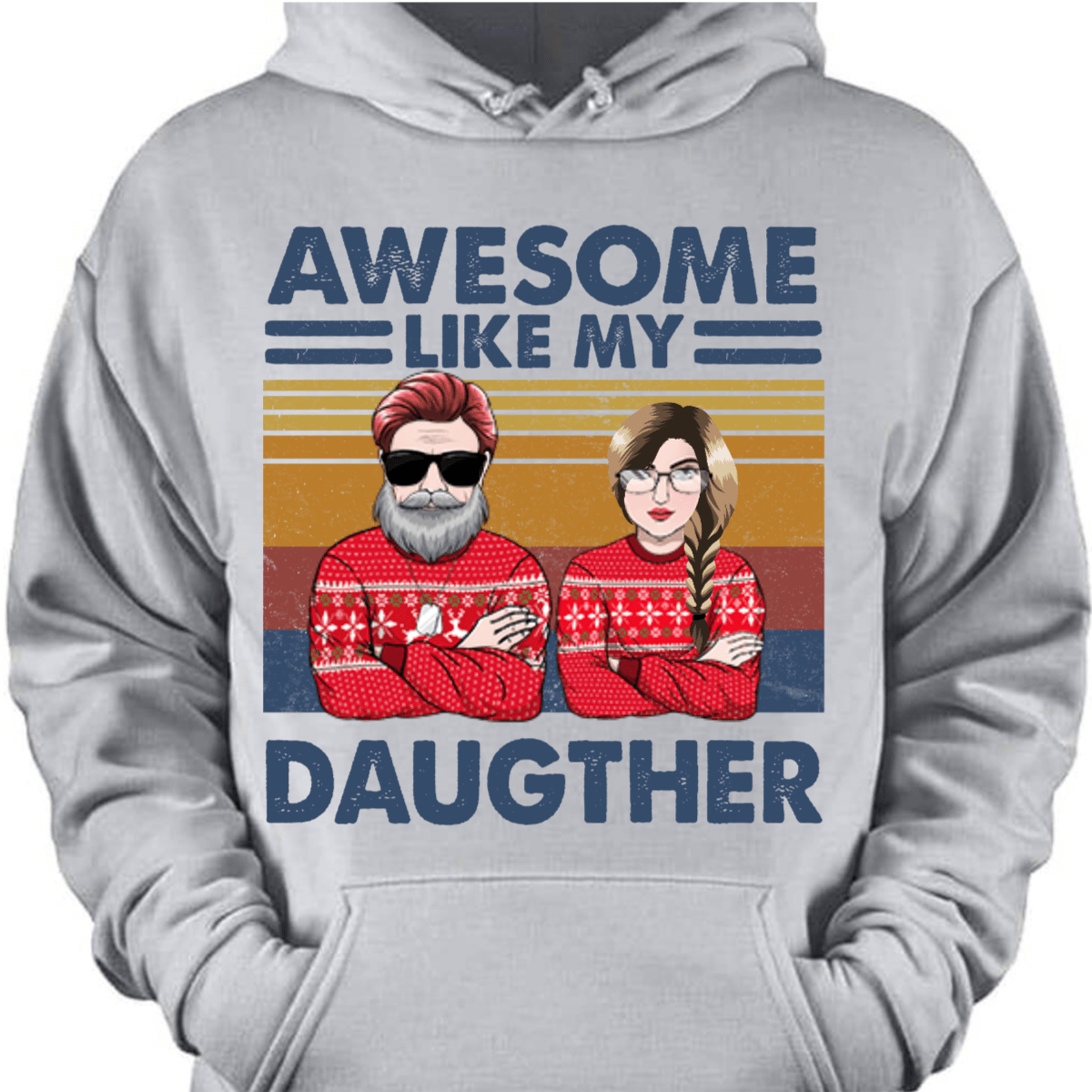 GeckoCustom Like Father Like Daughter Oh Crap Father Daddy Daughter Shirt Pullover Hoodie / Sport Grey Colour / S