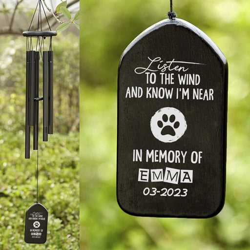 GeckoCustom Listen To The Wind And Know I'm Near You Memorial Wind Chimes Personalized Gifts DA199 889925