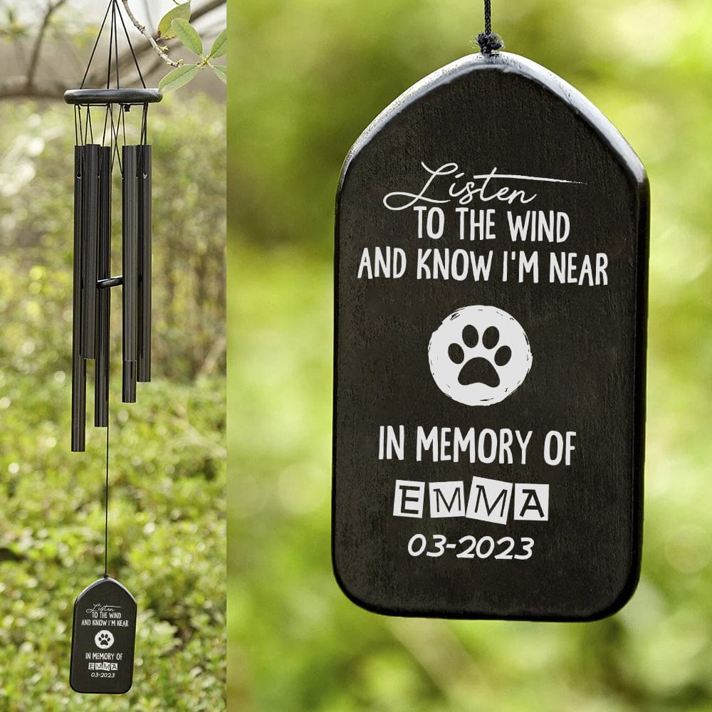 GeckoCustom Listen To The Wind And Know I'm Near You Memorial Wind Chimes Personalized Gifts DA199 889925