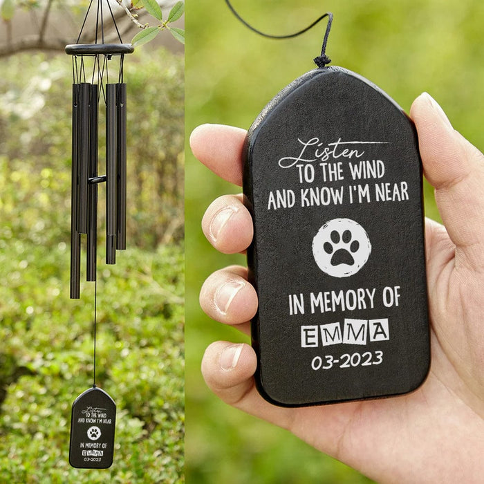GeckoCustom Listen To The Wind And Know I'm Near You Memorial Wind Chimes Personalized Gifts DA199 889925