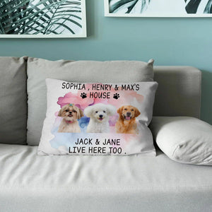 GeckoCustom Live Here Too For Dog Lovers Medium Pillow Personalized Gift H082 890476
