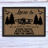 GeckoCustom Love Is Staying Together Parking The Camper Personalized Custom RV Camping Doormats H593