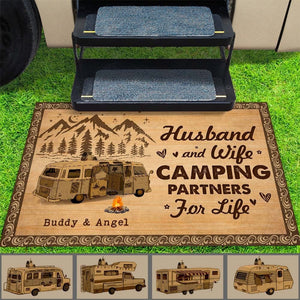 GeckoCustom Love Is To Stay Together Couple Camping Doormat K228 HN590