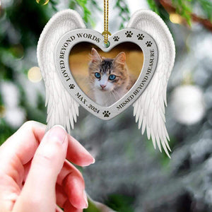 GeckoCustom Loved Beyond Words Missed Beyond Measure Pet Photo Ornament, Pet Loss Gift HN590